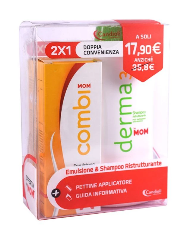 Candioli Mom Trattamento Pediculosi Combi Emulsione Con Pettine + DERMA3 Shampoo Ristrutturante 4 Candioli Mom Trattamento Pediculosi Combi Emulsione Con Pettine + DERMA3 Shampoo Ristrutturante - immagine 2