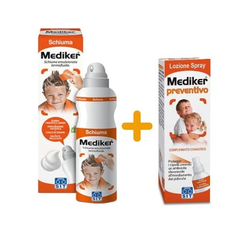 Mediker Schiuma Anti Pediculosi+ Lozione Spray Preventivo 250ml OFFERTA FAMIGLIA 3 Mediker Schiuma Anti Pediculosi+ Lozione Spray Preventivo 250ml OFFERTA FAMIGLIA