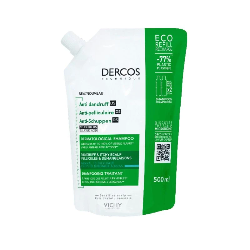 Vichy Dercos Shampoo Antiforfora Ecoricarica 500ml 3 Vichy Dercos Shampoo Antiforfora Ecoricarica 500ml