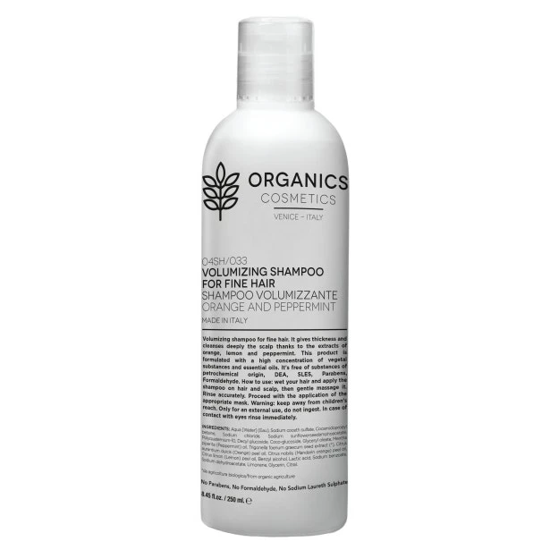 Organics Cosmetics Shampoo Volumizzante Capelli Fini 250ml 3 Organics Cosmetics Shampoo Volumizzante Capelli Fini 250ml