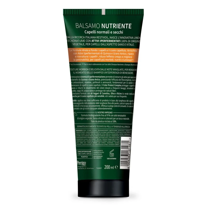 Perrigo Restivoil Tecnonaturae Cereali Iperfermentati Balsamo Capelli Nutriente 200ml 4 Perrigo Restivoil Tecnonaturae Cereali Iperfermentati Balsamo Capelli Nutriente 200ml - immagine 2